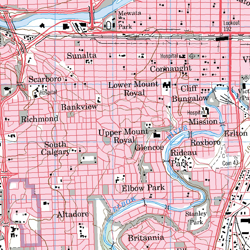 Calgary, AB (082O01 CanMatrix) Map by Natural Resources Canada | Avenza ...