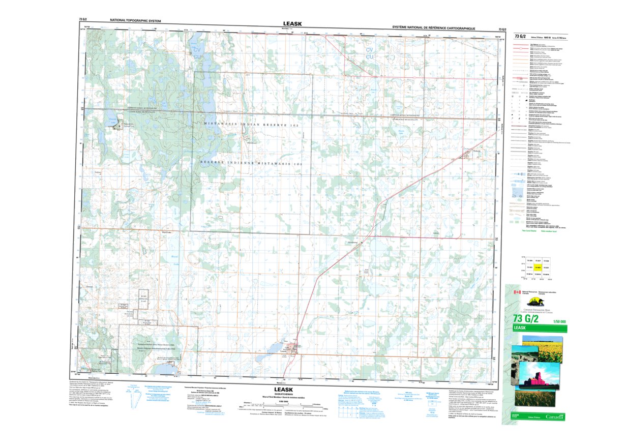 Leask, SK (073G02 CanMatrix) Map by Natural Resources Canada Avenza Maps