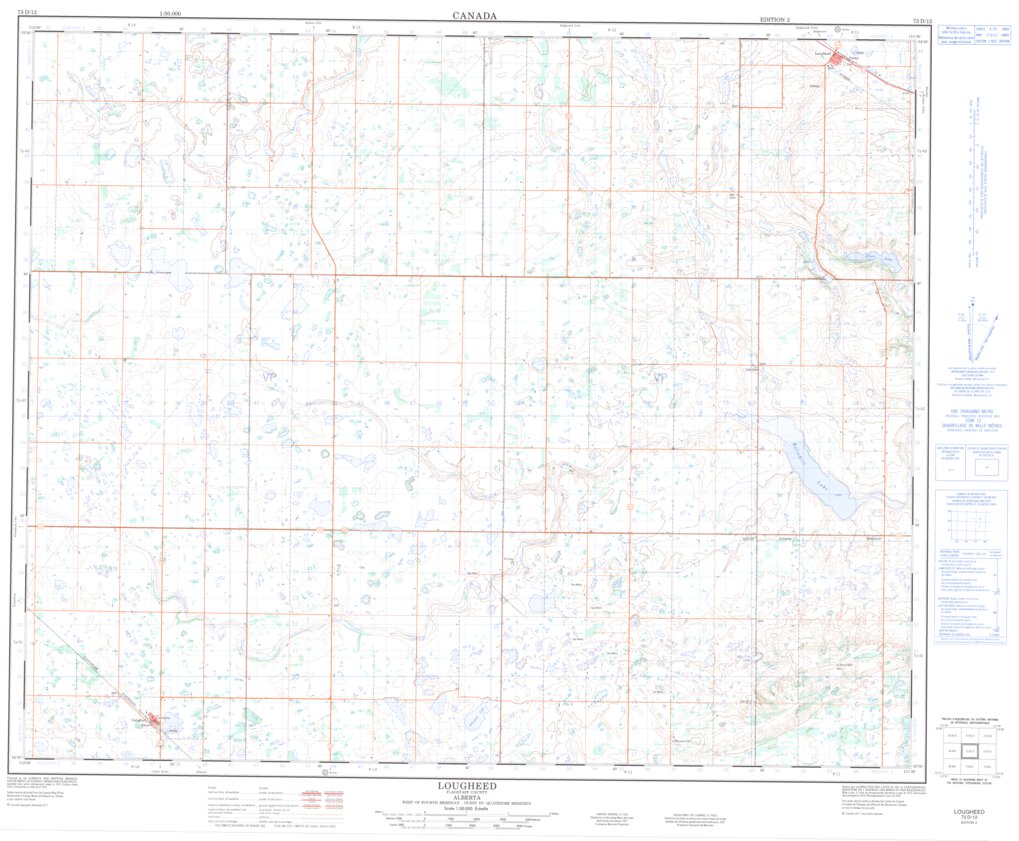 Lougheed, AB (073D12 CanMatrix) Map by Natural Resources Canada ...