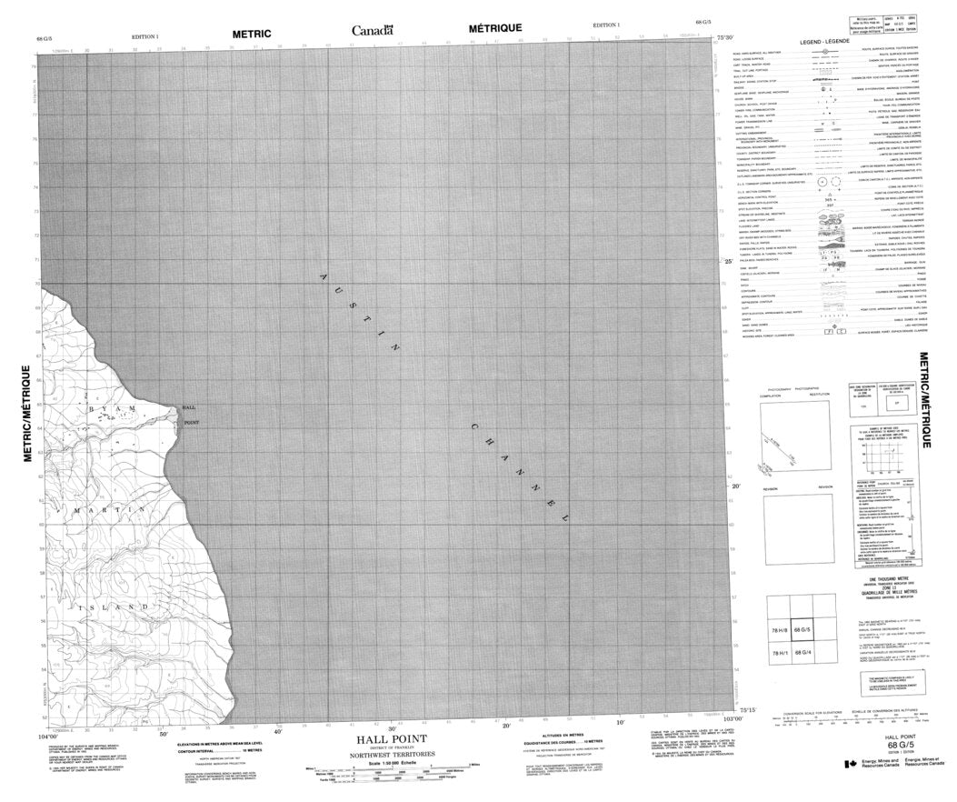 Hall Point, NU (068G05 CanMatrix) Map by Natural Resources Canada ...