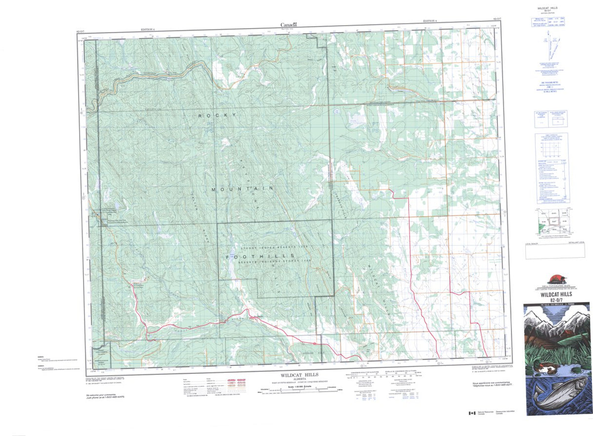 Wildcat Hills, AB (082O07 CanMatrix) Map by Natural Resources Canada ...