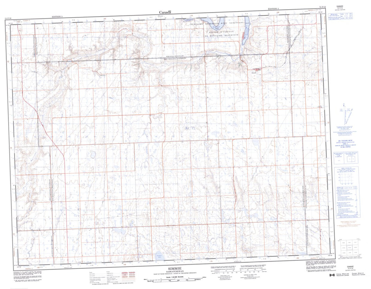 Simmie, SK (072F16 CanMatrix) Map by Natural Resources Canada Avenza Maps