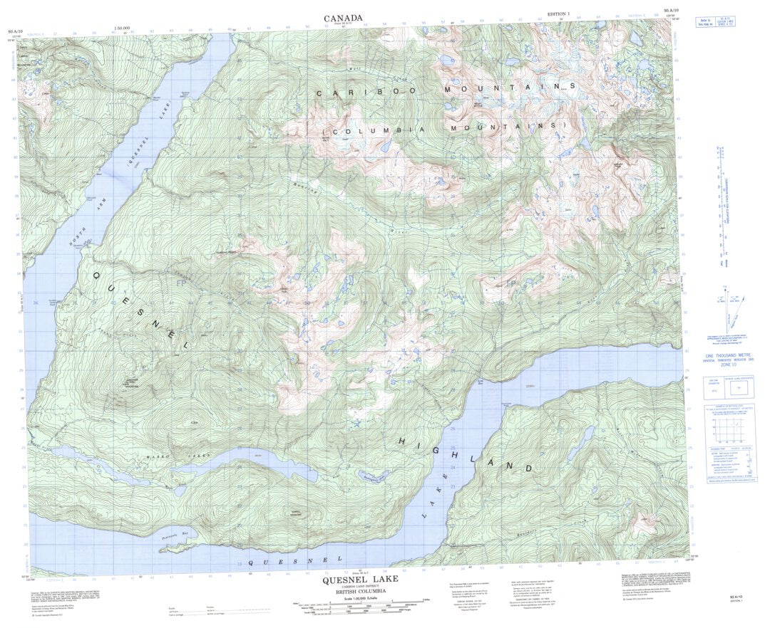 Quesnel Lake, BC (093A10 CanMatrix) Map by Natural Resources