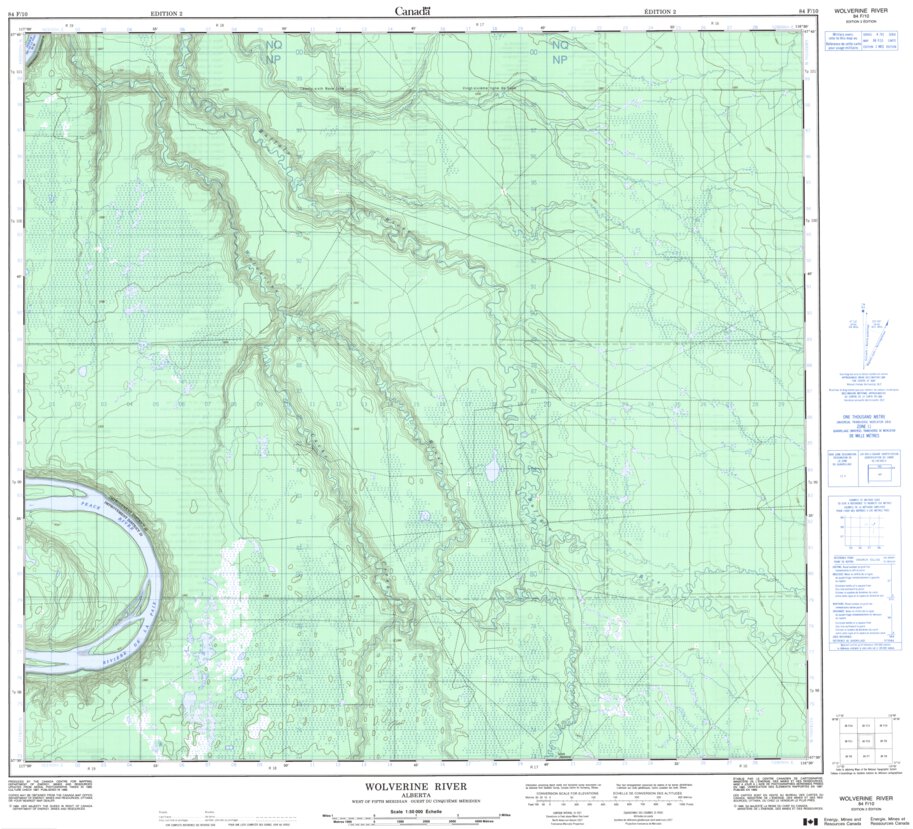 Wolverine River, AB (084F10 CanMatrix) Map by Natural Resources Canada ...