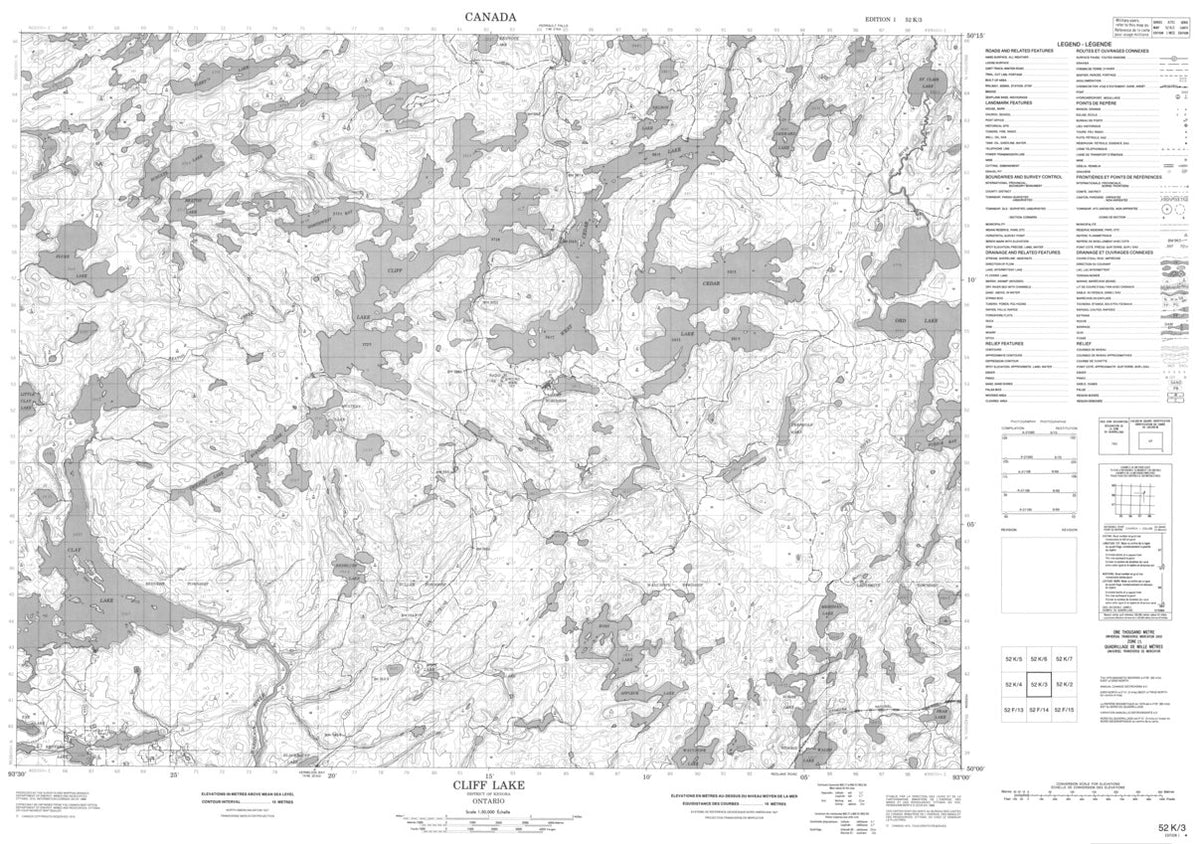 Cliff Lake, ON (052K03 CanMatrix) Map by Natural Resources Canada ...