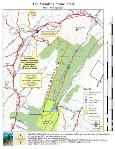 Standing Stone Trail Map 1