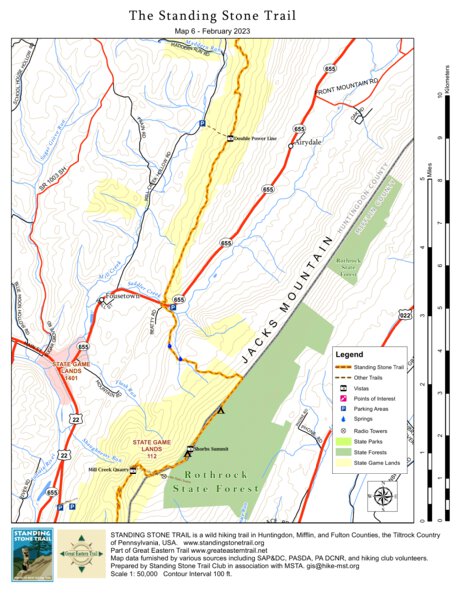 Standing Stone Trail Map 6 by Mid State Trail Association, Inc ...