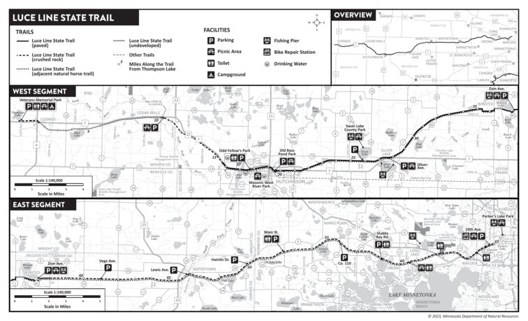 New Luce Map Luce Line State Trail Map 1-West Segment, MNDNR by Minnesota Department ...