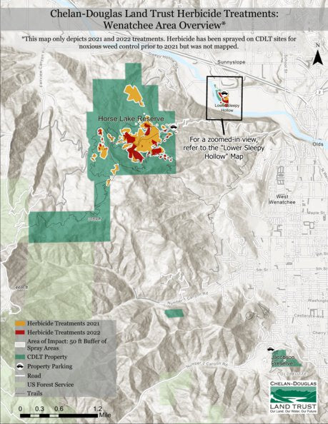 avenza herbicide Wenatchee Area Overview Map by Chelan-Douglas Land Trust