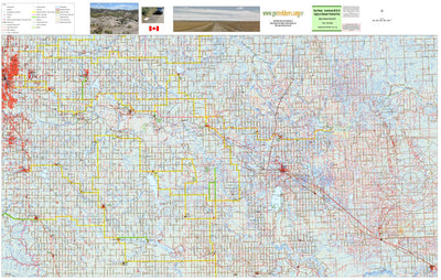 Rural Road Maps by GoTrekkers - Calgary to Dinosaur Park Mar 2023