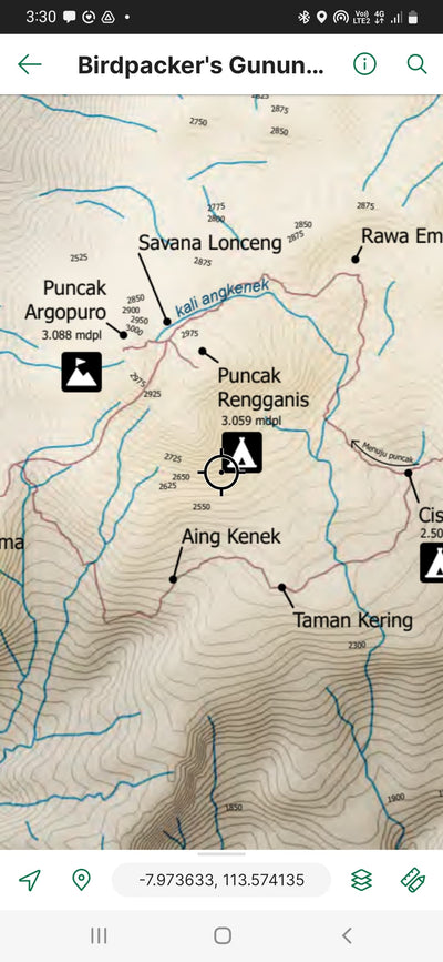Gunung Argopuro - BIRDPACKER'S MAP