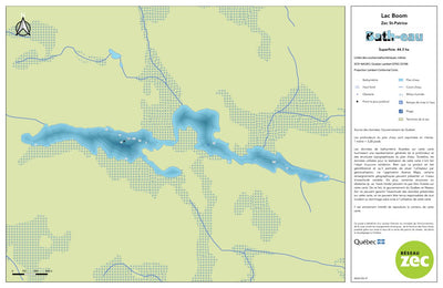 Carte bathymétrique du lac Boom de la zec Saint-Patrice (2023)