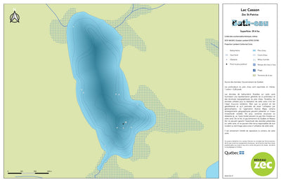 Carte bathymétrique du lac Casson de la zec Saint-Patrice (2023)