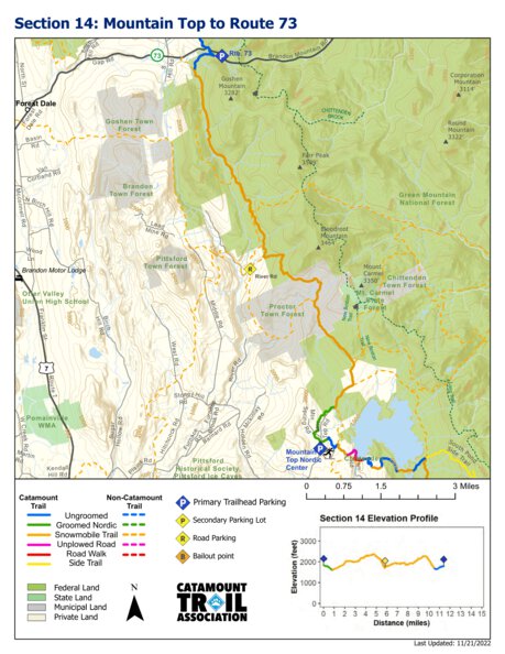 Catamount Train Catamount Trail - Section 14 Map by Catamount Trail Association ...