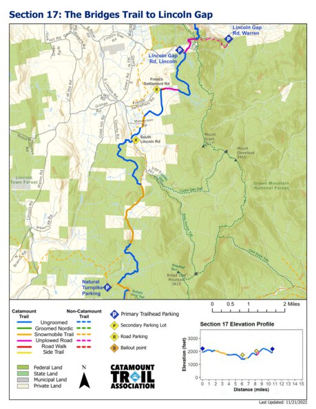 Catamount Trail - Section 17 Map by Catamount Trail Association