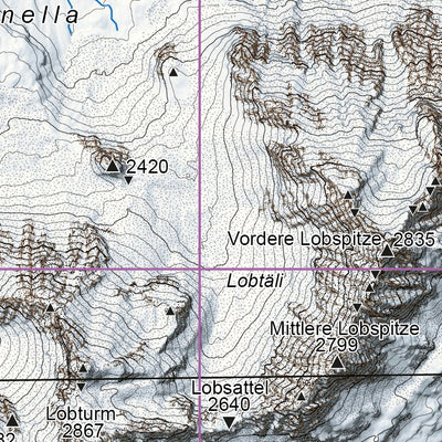 Skitourenkarte Litzer-Seehorn 2023 1:25.000