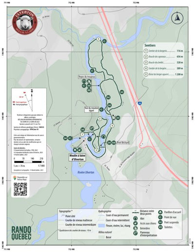 Carte sentiers | Corporation du Moulin à laine d'Ulverton