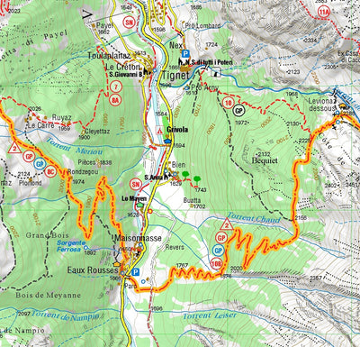 Alta Via 2 Valle d'Aosta 1:25.000 - Alta Via Naturalistica - Natural Trail
