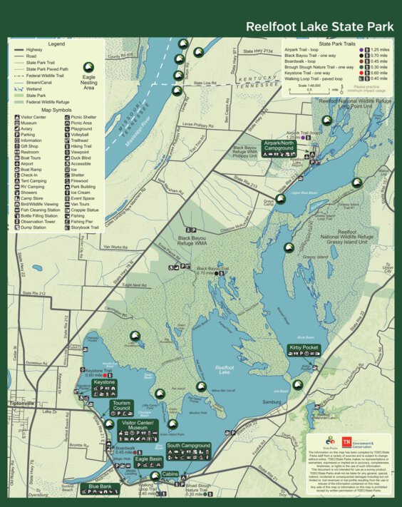 Reelfoot Lake State Park Map by Tennessee State Parks