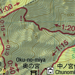 Ozaku-yama 石裂山 Hiking Map (Kanto, Japan) 1:15,000