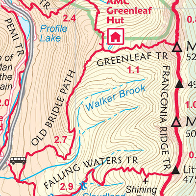 AMC White Mountains Trail Map 2: Franconia-Pemigewasset