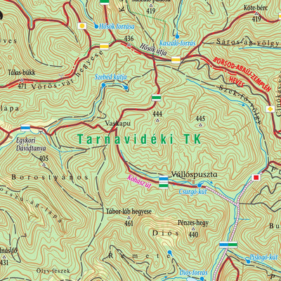 Heves-Borsodi-dombság, Vajdavár-hg, Felső-Tarnai-dombság turistatérkép