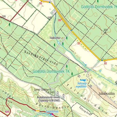 Gödöllői-dombság, Pesti-síkság, Tápió mente turista-biciklis térkép, tourist-biking map,
