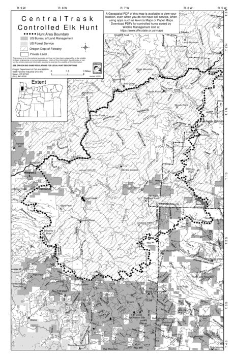 214B1 2 Trask Central Map by Oregon Department of Fish and