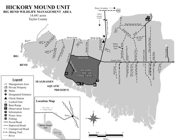Big Bend WMA - Hickory Mound Unit Brochure Map by Florida Fish and