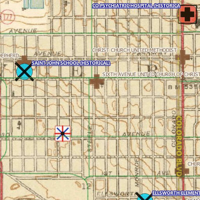 Historical Downtown Denver - 1938 to 1948 Topo Maps & Points of Interest Preview 2