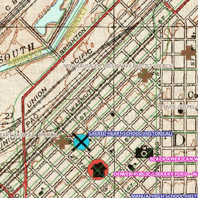 Historical Downtown Denver - 1938 to 1948 Topo Maps & Points of Interest Preview 3