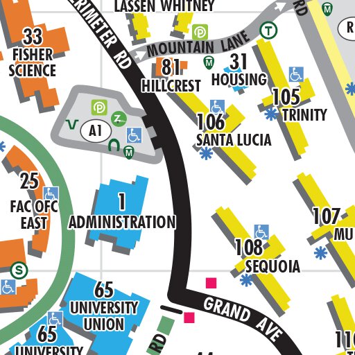 Poly High Riverside Map California Polytechnic State University Campus Map by Avenza Systems ...