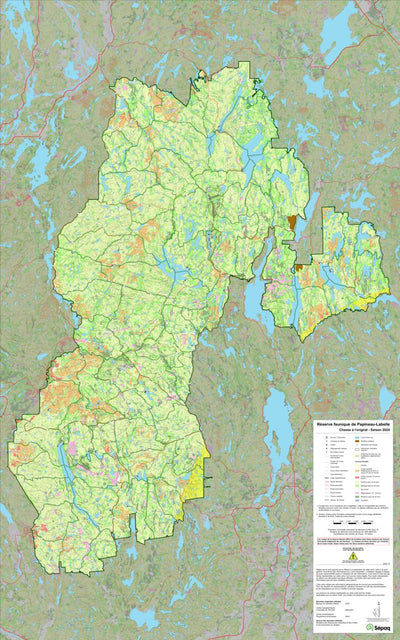 Réserve faunique de Papineau-Labelle : Carte générale de chasse à l'orignal 2024 Preview 1