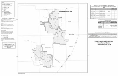 Custer Gallatin National Forest - Sioux Ranger District - Cave Hills MVUM 2024 Preview 1