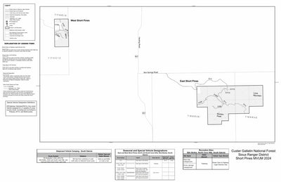 Custer Gallatin National Forest - Sioux Ranger District - Short Pines MVUM 2024 Preview 1