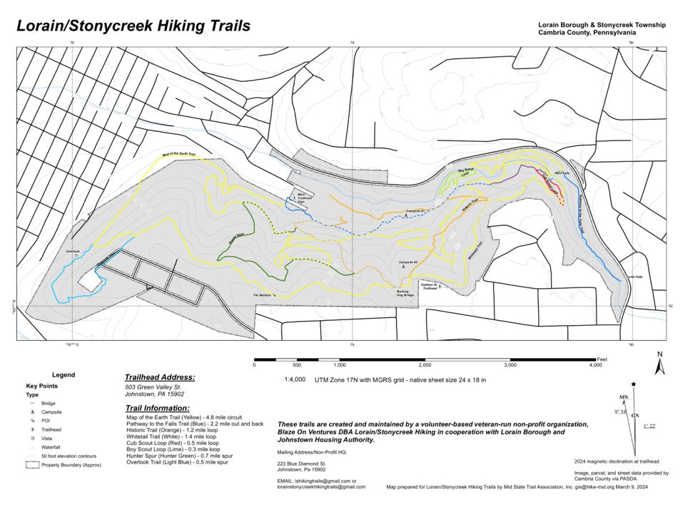 Lorain/Stonycreek Hiking Trails Map by Mid State Trail Association, Inc ...