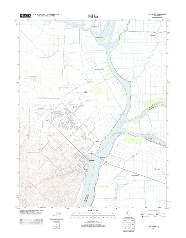 Rio Vista, CA (2012, 24000-Scale) Map by United States Geological ...
