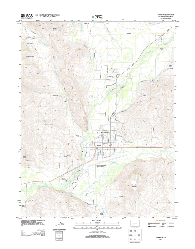 Gunnison, CO (2013, 24000-Scale) Map by United States Geological Survey ...