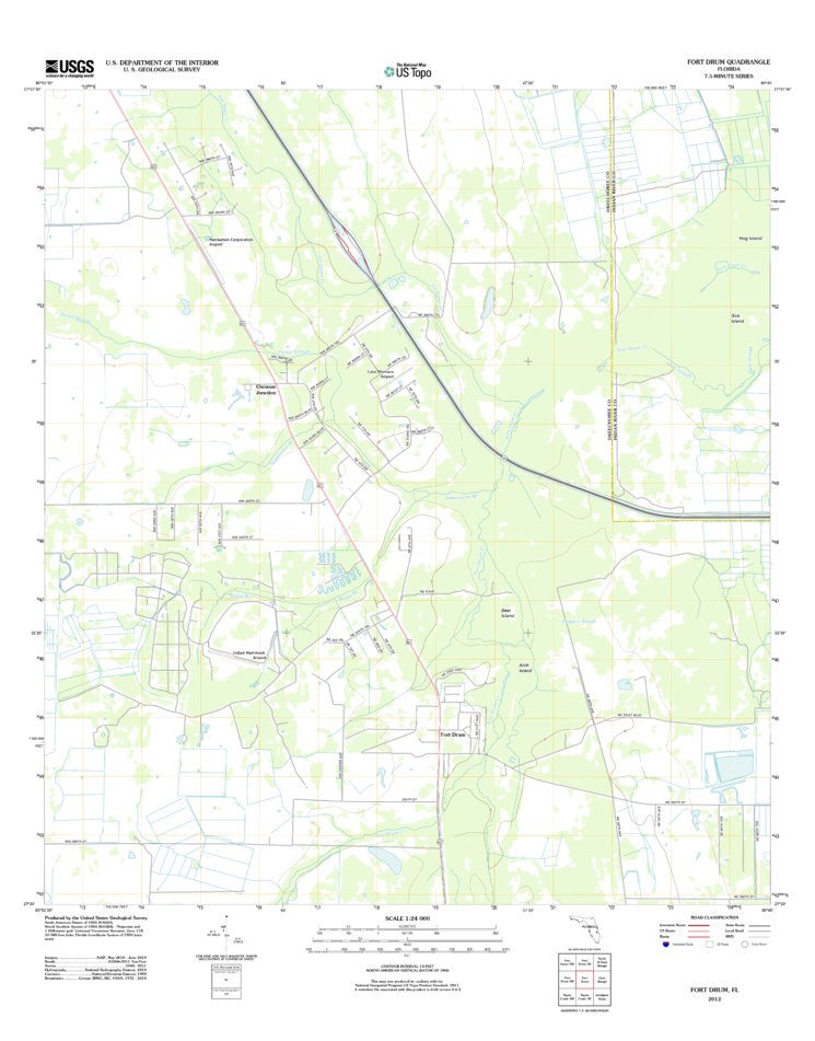 Fort Drum, FL (2012, 24000Scale) Map by United States Geological