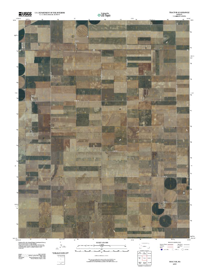 Tractor, KS (2009, 24000-Scale) Map by United States Geological Survey ...