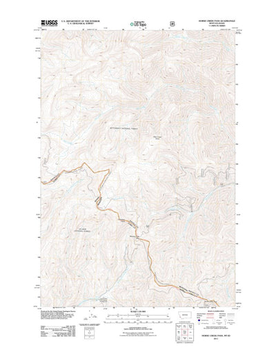 Horse Creek Pass, MT-ID (2011, 24000-Scale) Preview 1