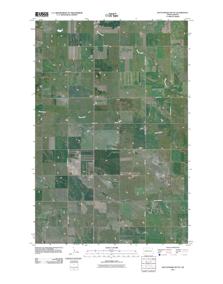 Rattlesnake Butte, ND (2011, 24000-Scale) Map by United States ...
