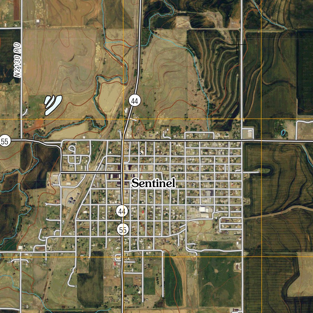 Sentinel, OK (2010, 24000Scale) Map by United States Geological Survey