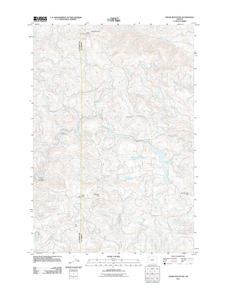 Trask Mountain OR 2011 24000 Scale Map by United States