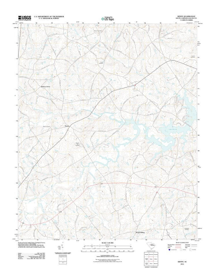 Denny, SC (2011, 24000-Scale) Map by United States Geological Survey ...