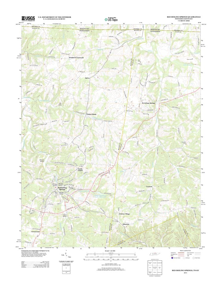 Red Boiling Springs, TNKY (2013, 24000Scale) Map by United States