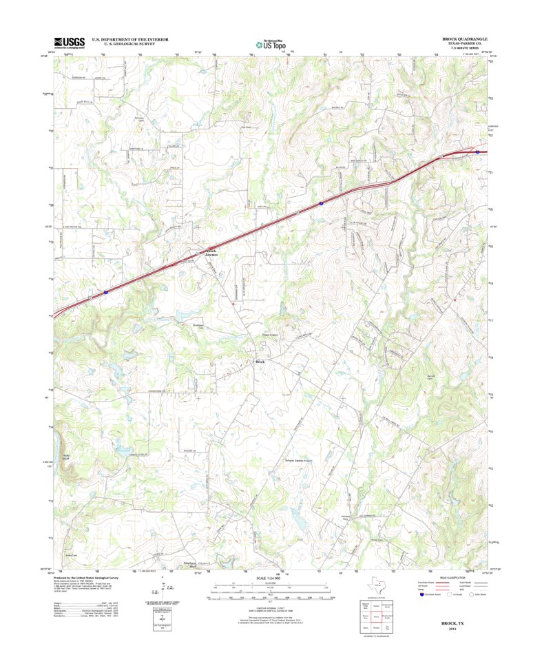Brock, TX (2012, 24000-Scale) Map by United States Geological Survey ...