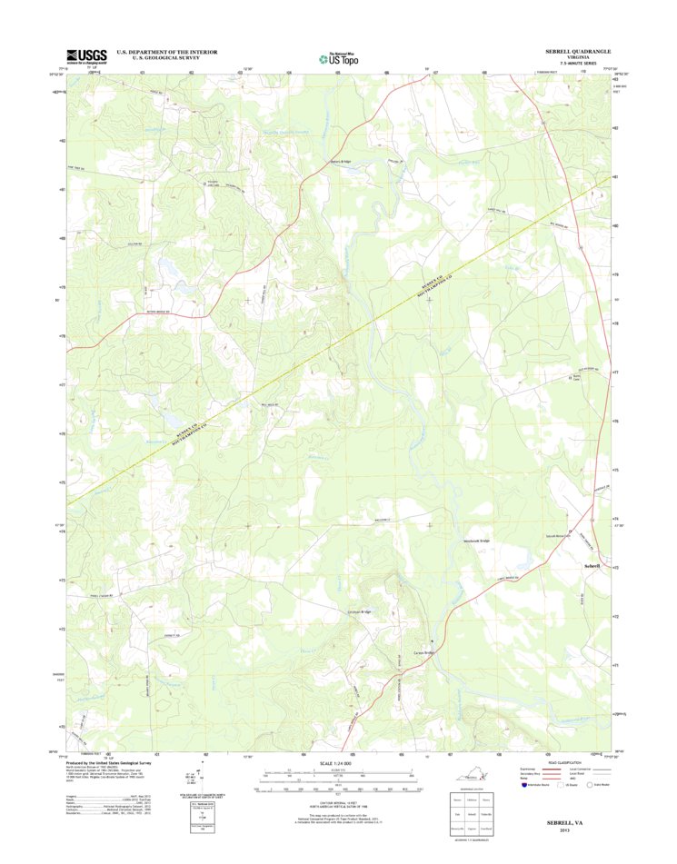 Sebrell, VA (2013, 24000-Scale) Map by United States Geological Survey ...