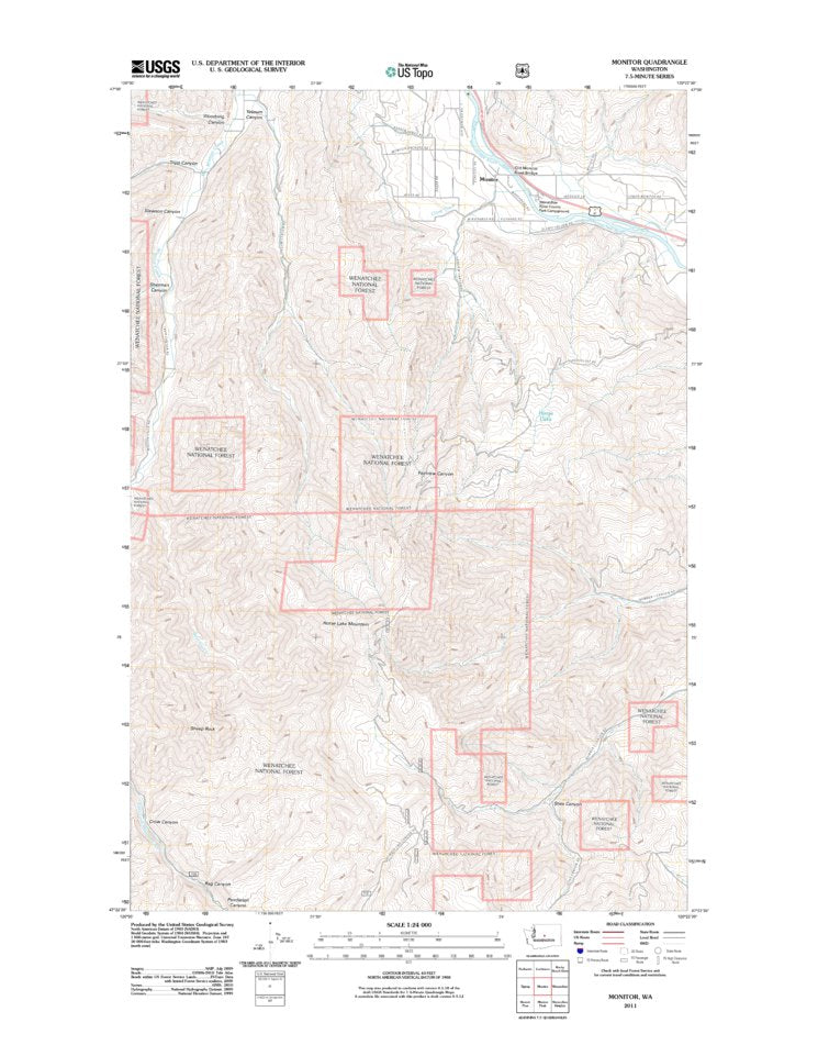 Monitor, WA (2011, 24000-Scale) Map by United States Geological Survey ...