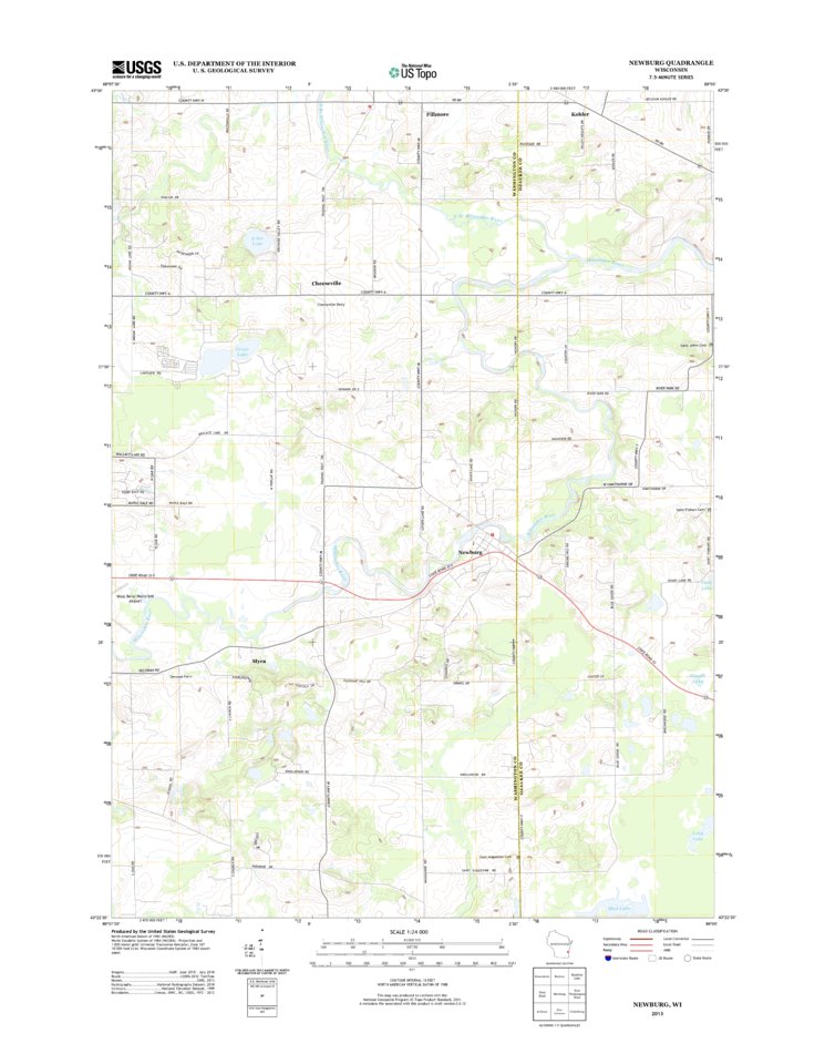 Newburg, WI (2013, 24000-Scale) Map by United States Geological